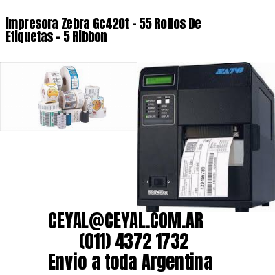 impresora Zebra Gc420t – 55 Rollos De Etiquetas – 5 Ribbon
