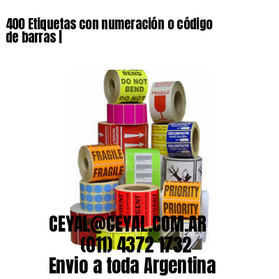 400 Etiquetas con numeración o código de barras |