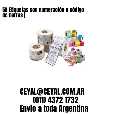 50 Etiquetas con numeración o código de barras |