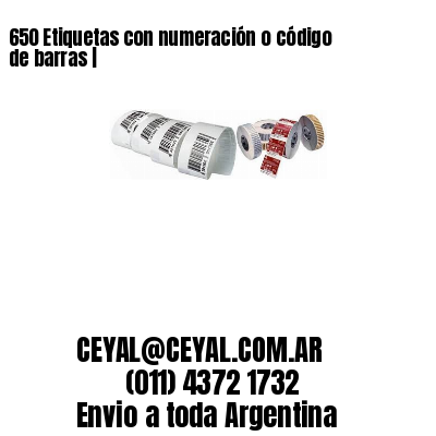 650 Etiquetas con numeración o código de barras |