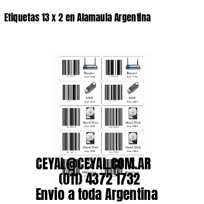 Etiquetas 13 x 2 en Alamaula Argentina