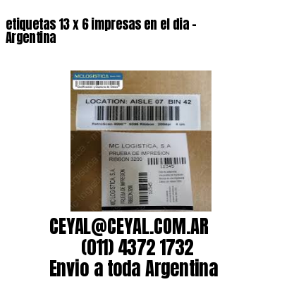 etiquetas 13 x 6 impresas en el dia – Argentina