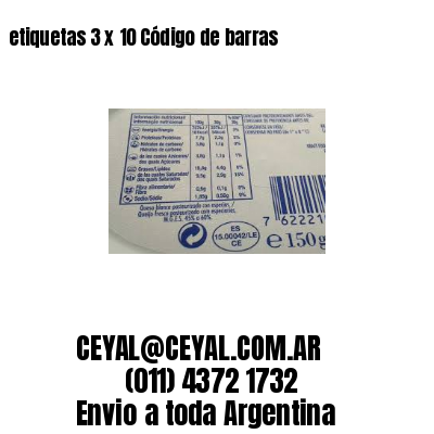 etiquetas 3 x 10 Código de barras