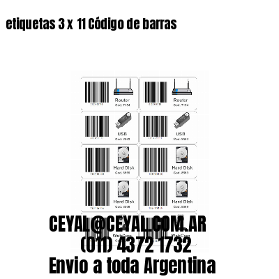 etiquetas 3 x 11 Código de barras