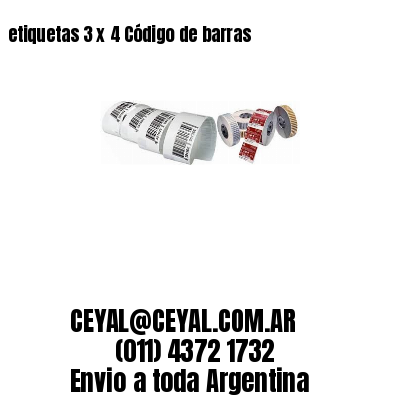 etiquetas 3 x 4 Código de barras