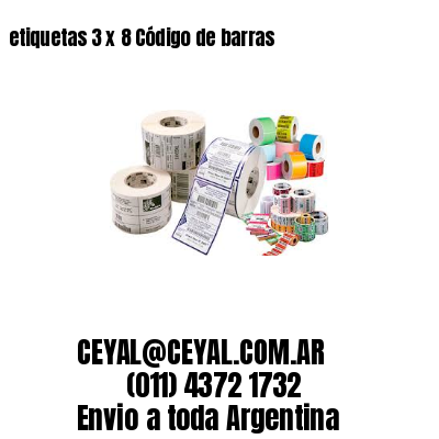etiquetas 3 x 8 Código de barras