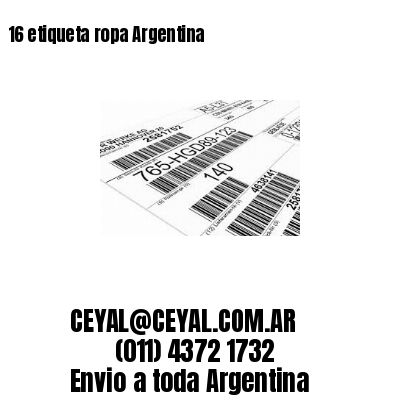 16 etiqueta ropa Argentina