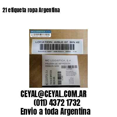 21 etiqueta ropa Argentina