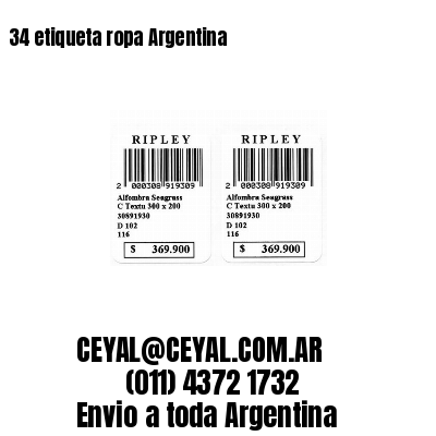 34 etiqueta ropa Argentina