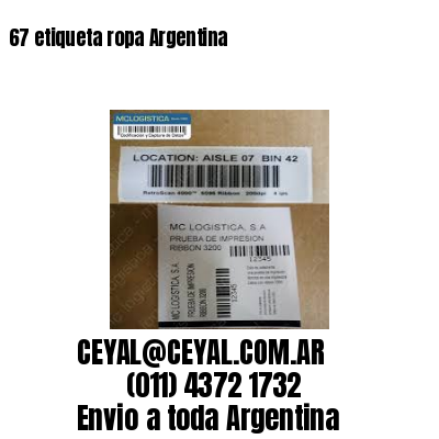 67 etiqueta ropa Argentina