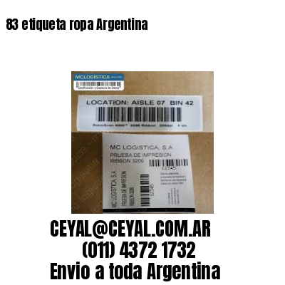 83 etiqueta ropa Argentina