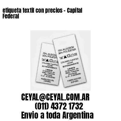 etiqueta textil con precios – Capital Federal