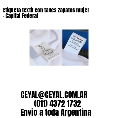 etiqueta textil con talles zapatos mujer – Capital Federal