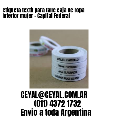 etiqueta textil para talle caja de ropa interior mujer – Capital Federal