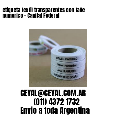 etiqueta textil transparentes con talle numerico – Capital Federal