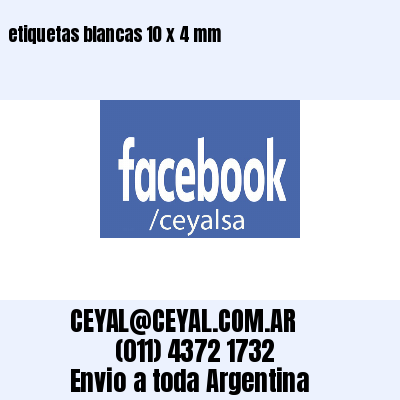 etiquetas blancas 10 x 4 mm