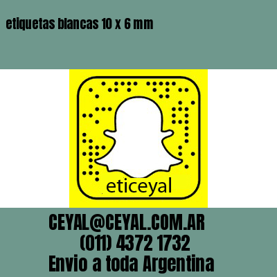 etiquetas blancas 10 x 6 mm