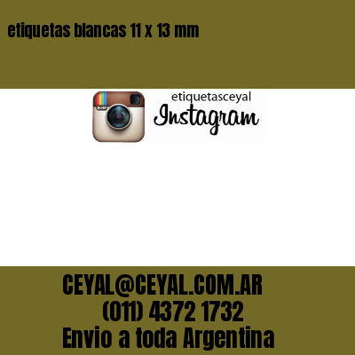 etiquetas blancas 11 x 13 mm