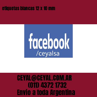 etiquetas blancas 12 x 10 mm