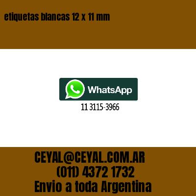 etiquetas blancas 12 x 11 mm