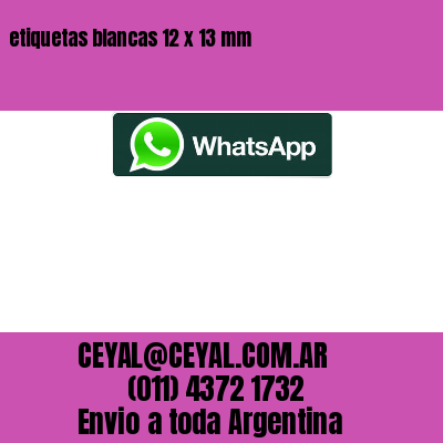 etiquetas blancas 12 x 13 mm