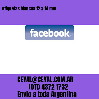 etiquetas blancas 12 x 14 mm