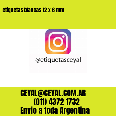 etiquetas blancas 12 x 6 mm
