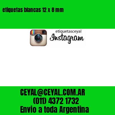 etiquetas blancas 12 x 8 mm