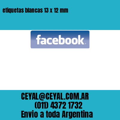 etiquetas blancas 13 x 12 mm