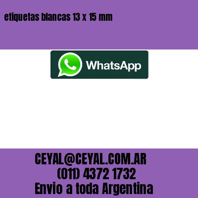 etiquetas blancas 13 x 15 mm
