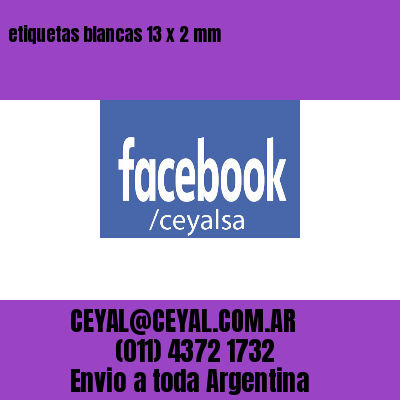 etiquetas blancas 13 x 2 mm
