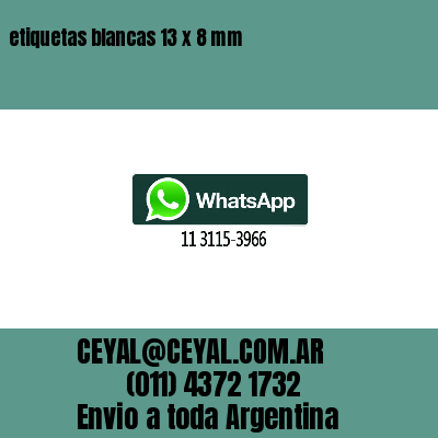 etiquetas blancas 13 x 8 mm