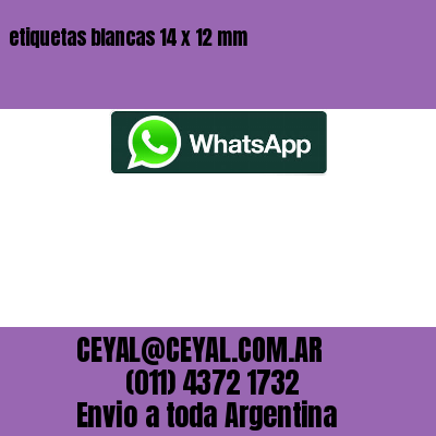 etiquetas blancas 14 x 12 mm