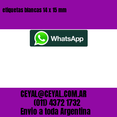 etiquetas blancas 14 x 15 mm