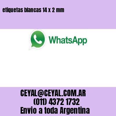 etiquetas blancas 14 x 2 mm