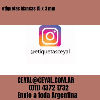 etiquetas blancas 15 x 3 mm