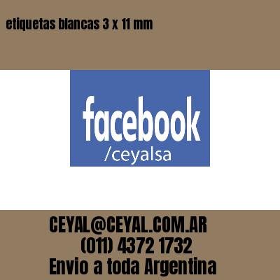 etiquetas blancas 3 x 11 mm