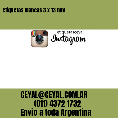 etiquetas blancas 3 x 13 mm