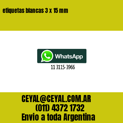 etiquetas blancas 3 x 15 mm
