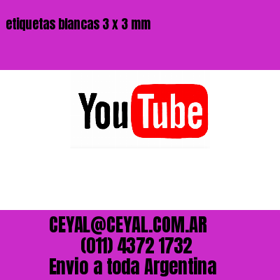 etiquetas blancas 3 x 3 mm