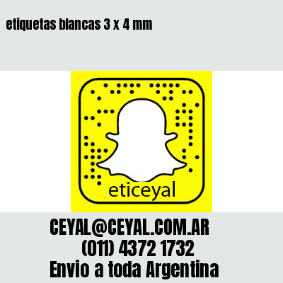 etiquetas blancas 3 x 4 mm