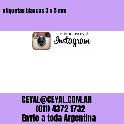 etiquetas blancas 3 x 5 mm