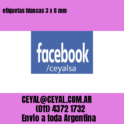 etiquetas blancas 3 x 6 mm