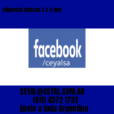 etiquetas blancas 3 x 9 mm