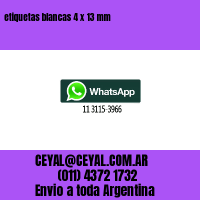 etiquetas blancas 4 x 13 mm