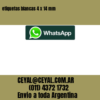 etiquetas blancas 4 x 14 mm