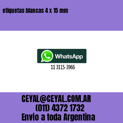 etiquetas blancas 4 x 15 mm