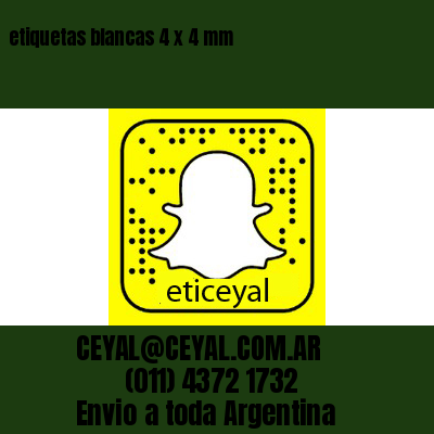etiquetas blancas 4 x 4 mm