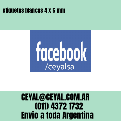 etiquetas blancas 4 x 6 mm