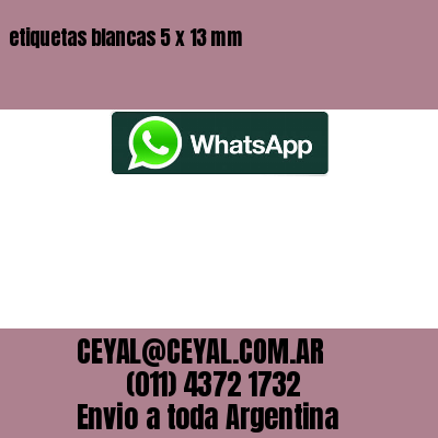 etiquetas blancas 5 x 13 mm